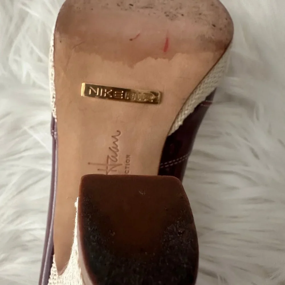 Cole Haan Charlize Nike Air Platform Open-Toe Patent Leather Pumps - Sz 8 - Picture 10 of 13